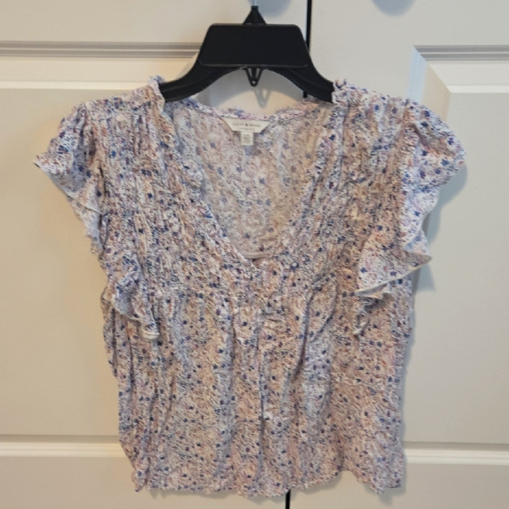 Lucky Brand Multicolor Ruffle Blouse